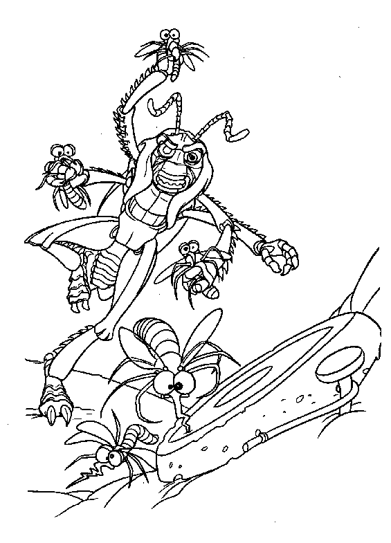 coloriage 1001 pattes et les moustiques